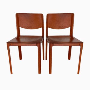 Italian Leather Chairs by Matteo Grassi, 1970s, Set of 2