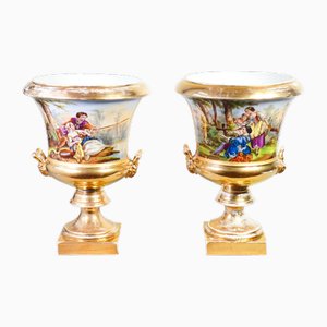 Crater Porcelain Vases, Early 1800s, Set of 2