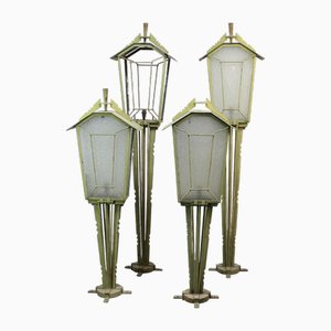 Art Deco Garden Lamp Game, 1930s, Set of 4