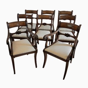 Regency Mahogany Dining Chairs, 1830s, Set of 8