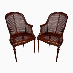 Fauteuils en Acajou Style Louis XVI, 1890s, Set de 2