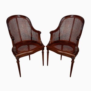 Mahogany Armchairs in Louis XVI Style, 1890s, Set of 2