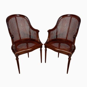 Set of Mahogany Armchairs in Louis XVI Style, 1890s