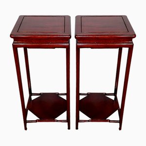 Chinese Mahogany Side Tables, 1890s, Set of 2