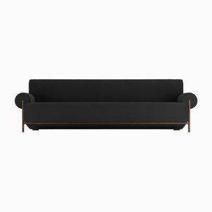 Paloma Sofa in Boucle Black and Smoked Oak by Bernhardt & Vella for Collector