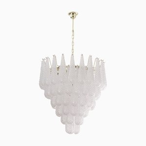 Large Murano Glass & Crystal Color Suspension Chandelier, Italy, 1990s