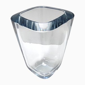 Vintage Thick Transparent Glass Vase by Strombergshyttan, Sweden, 1960s