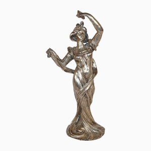 E. Bruchon, La Danseuse au Bouquet, 1890s, Bronze Plaqué Argent
