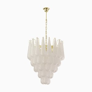 Murano Glass with Crystal Suspension Chandelier, Italy, 1990s