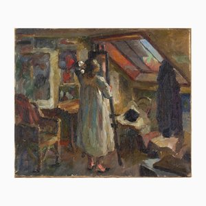Frode Kierulf, Im Studio, 1890er, Öl auf Leinwand