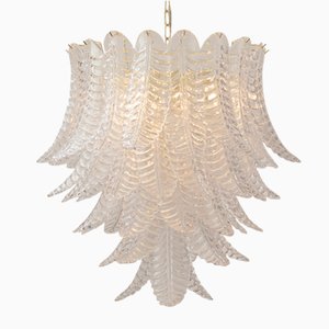 Suspension Chandelier Ø85 Cm Made in Italy in Murano Glass Crystal Color, 1990s
