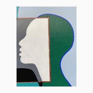Marie Bec, Composición, 2022, Técnica mixta y acrílico sobre lienzo
