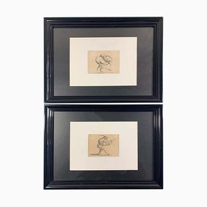 Jacques Callot, The Gobbis, 17th Century, Engravings, Framed, Set of 2