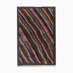Turkish Hand-Knotted Shaggy Colorful Tulu Rug