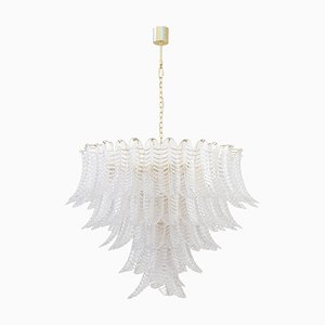 Large Murano Glass Crystal Color Suspension Chandelier, Italy, 1990s