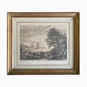 Claude Lorrain, Paesaggio con pastori, 1774, Incisione, Incorniciato