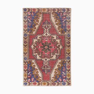 Vintage Turkish Hand Knotted Red Area Rug