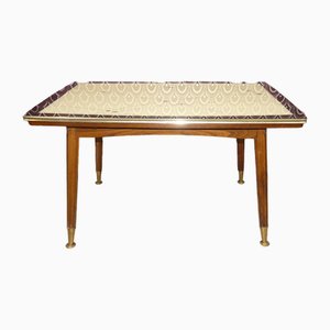 Coffeetable in Glass Plate Cream, Black & Gold, 1950s