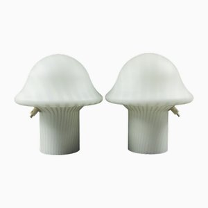 Lampes de Bureau Champignon Rayé de Peill & Putzler, Allemagne, 1970s, Set de 2