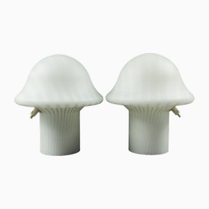 Striped Mushroom Table Lamps from Peill & Putzler, Germany, 1970s, Set of 2