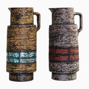 German Pitcher Vases from Spara Schamotte Keramik, 1970s, Set of 2