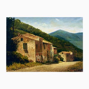 Armando Romano, Countryside Landscape, 1983, Oil on Canvas, Framed