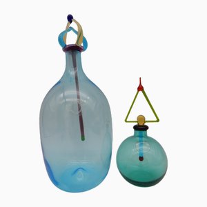 Bottiglie decorative di Carlo Nason, anni '80, set di 2