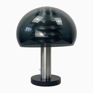 Space Age Aluminum Mushroom Dome Table Lamp attributed to Hans Agne Jakobsson for Markaryd, Sweden, 1960s