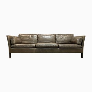 Scandinavian Leather Sofa, 1960s