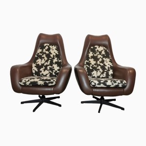 Set of Mid-Century Swivel Armchairs