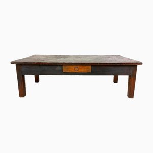 Vintage Rustic Coffee Table with 3 Drawers