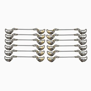 Poggiacoltelli Art Déco placcati in argento di WMF Geislingen, Germania, set di 12