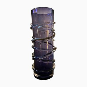Modern Purple Murano Glass Cylinder Vase in the style of Sergio Costantini, 1980s