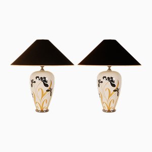 Vintage Italian Ceramic Lamps, 1970s, Set of 2