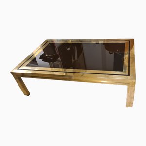 Large Brass & Acrylic Glass Coffee Table from Liwans