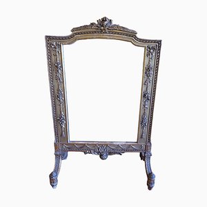 Antique English Dressing Mirror Gilt Wood Frame, 19th Century