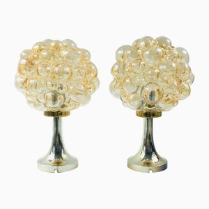 Mid-Century Bubble Glass Table Lamps attributed to Helena Tynell for Limburg, Germany, 1960s, Set of 2