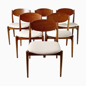 Mid-Century Chairs attributed to Leonardo Fiori for Isa Bergamo Italy, 1950s, Set of 6