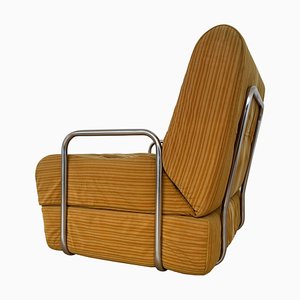 Convertible Chrome Armchair Daybed, Czechoslovakia 1970s