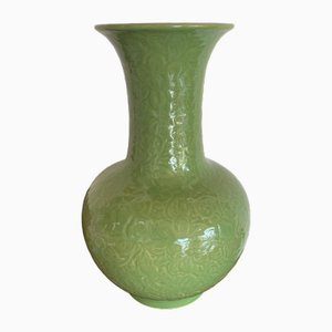 Vase Celadon en Chine Fine, 19ème Siècle