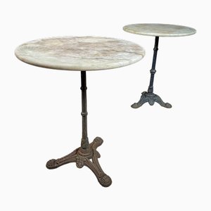 Brocante Round Bistrot Table in Marble and Cast Iron