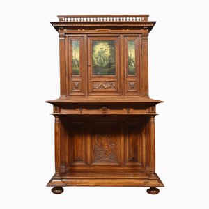 Carved Walnut Cabinet on Stand