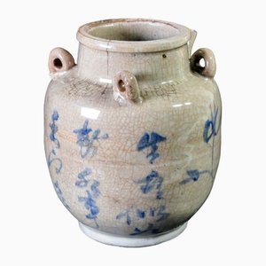 Jarrón de cerámica pintada y esmaltada, China