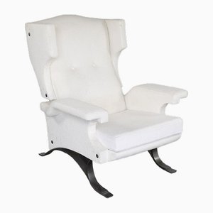 Grand Fauteuil Vintage en Tissu et Métal, 1960s