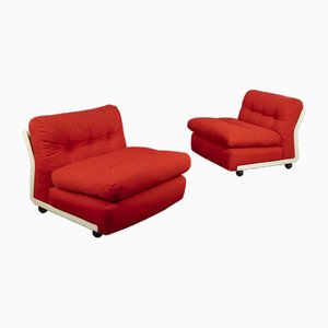 Model Amanta Lounge Chairs by Mario Bellini for C&B Italia, 1960s, Set of 2