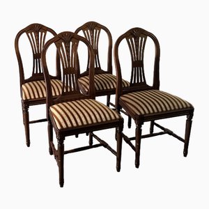 20th Century Swedish Gustavian Axet Dining Chairs, 1950s, Set of 4