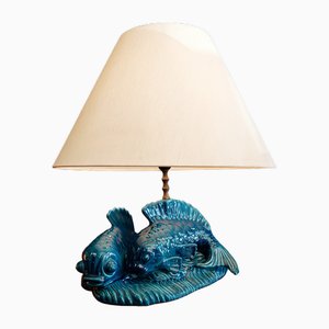 Ceramic Table Lamp with the Shape of Carpe Koi, Italy, 1970s