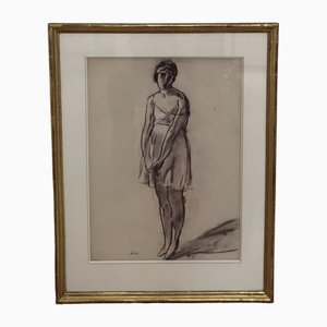 Henri Fehr, La Moue, Pencil on Paper, Framed