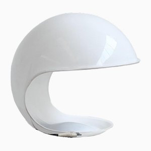 White Plastic Shell Leaf Table Lamp by Elio Martinelli for Martinelli Luce, Italy, 1970s