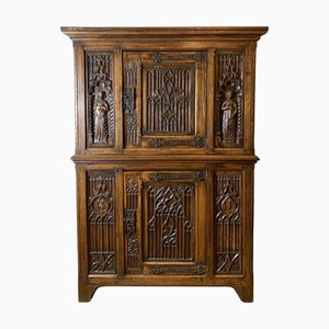 19th Century Gothic Revival Ecclesiastical Style Oak Cupboard